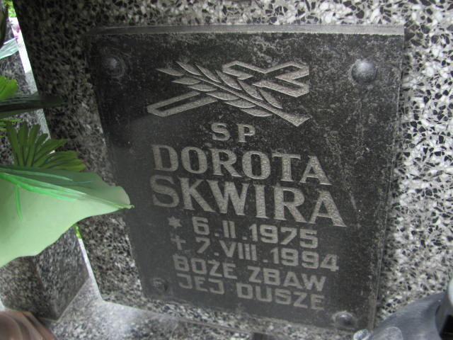 Dorota Skwira 1975 Dębica - Grobonet - Wyszukiwarka osób pochowanych