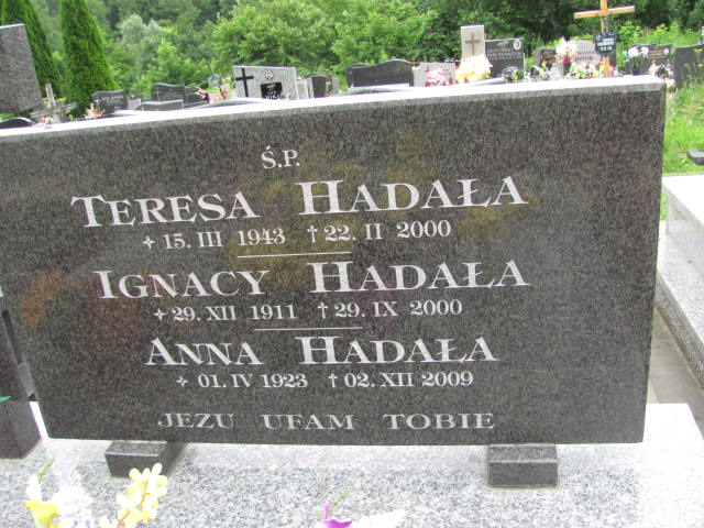 Anna Hadała 1923 Dębica - Grobonet - Wyszukiwarka osób pochowanych