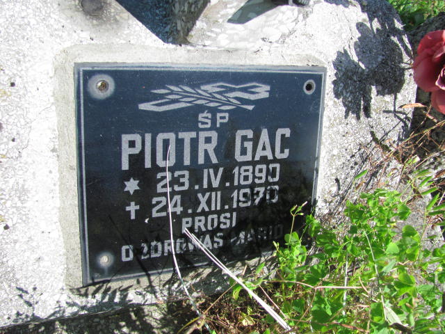 Piotr Gac 1890 Dębica - Grobonet - Wyszukiwarka osób pochowanych