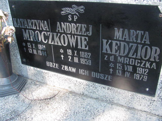 Katarzyna Mroczek 1881 Dębica - Grobonet - Wyszukiwarka osób pochowanych