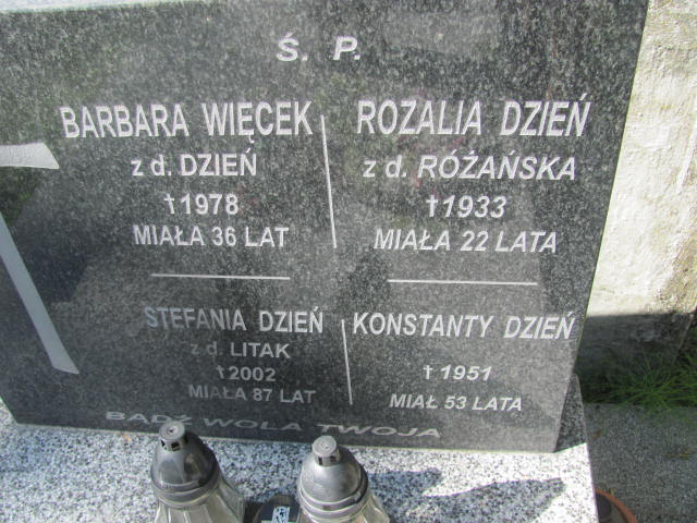 Barbara Więcek 1942 Dębica - Grobonet - Wyszukiwarka osób pochowanych